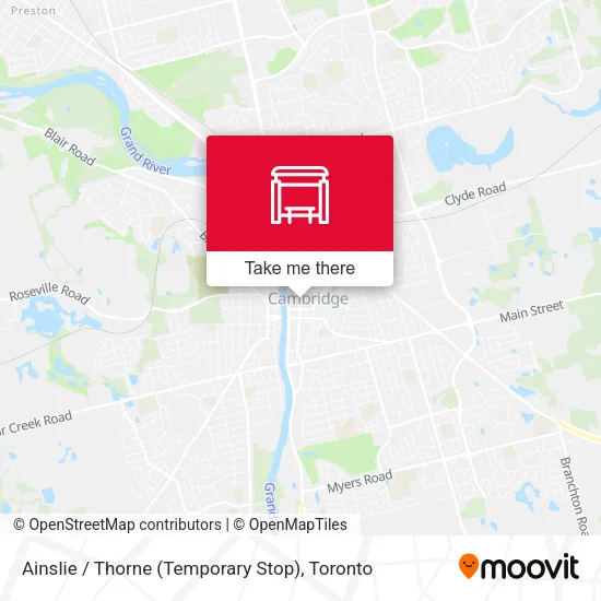 Ainslie / Thorne (Temporary Stop) map