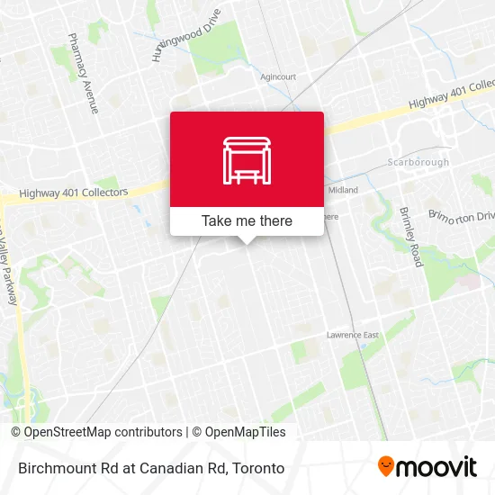 Birchmount Rd at Canadian Rd map
