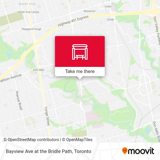 Bayview Ave at the Bridle Path map