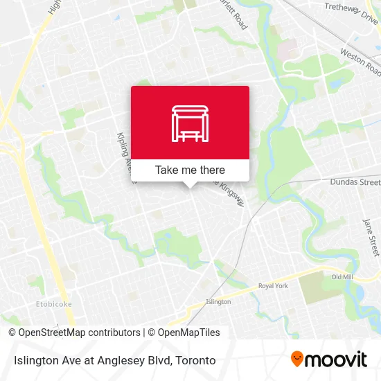 Islington Ave at Anglesey Blvd map