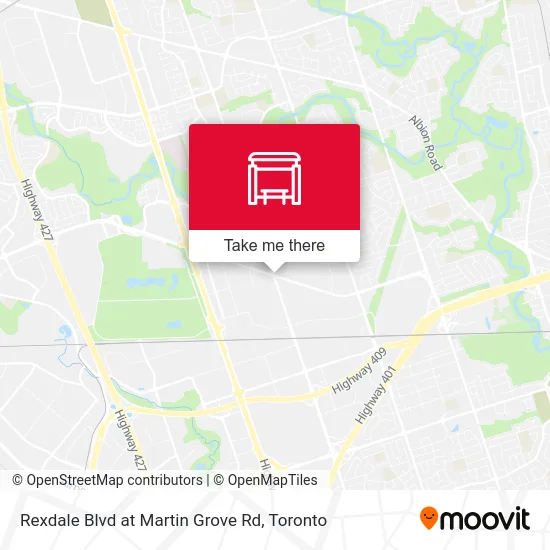Rexdale Blvd at Martin Grove Rd map
