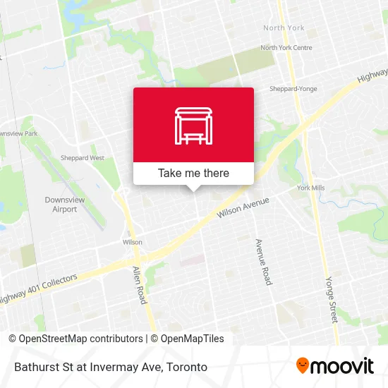 Bathurst St at Invermay Ave map