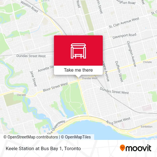 Keele Station at Bus Bay 1 map