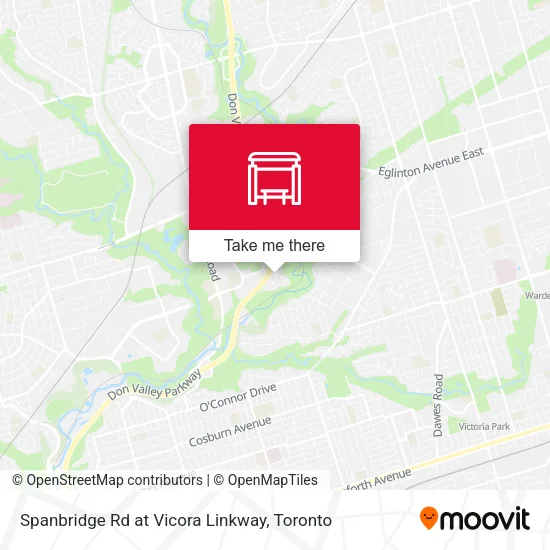 Spanbridge Rd at Vicora Linkway map