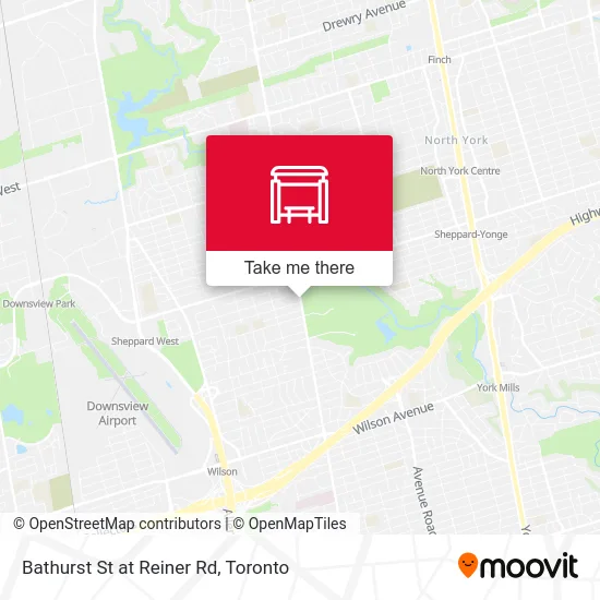 Bathurst St at Reiner Rd map