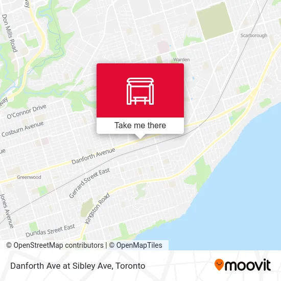 Danforth Ave at Sibley Ave map