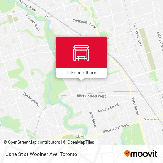 Jane St at Woolner Ave map