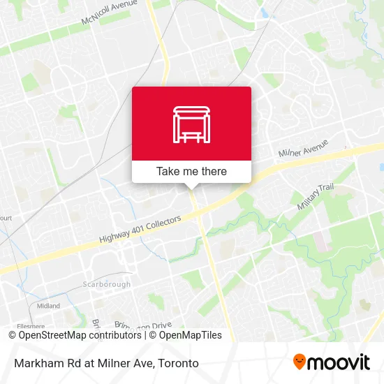 Markham Rd at Milner Ave map