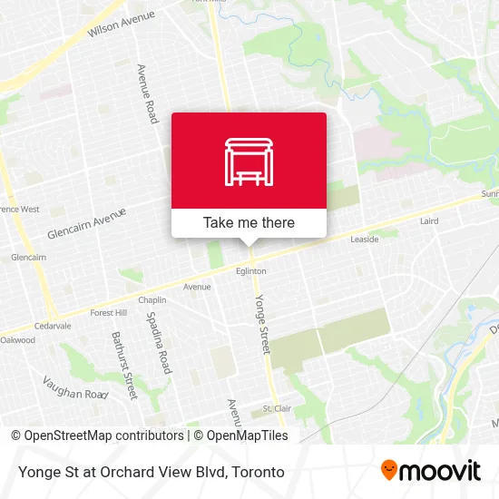 Yonge St at Orchard View Blvd map