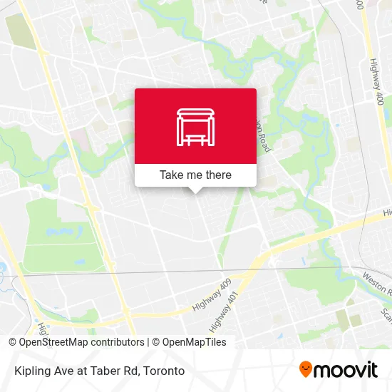 Kipling Ave at Taber Rd map
