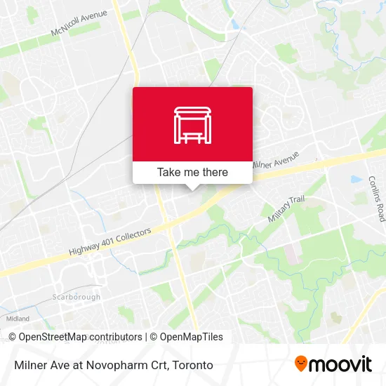 Milner Ave at Novopharm Crt map