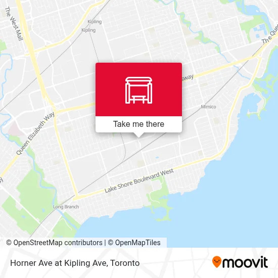Horner Ave at Kipling Ave map