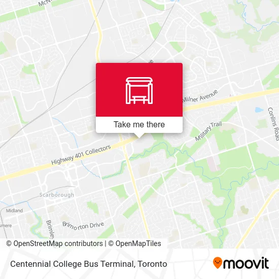 Centennial College Bus Terminal map