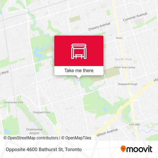 Opposite 4600 Bathurst St map