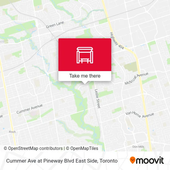 Cummer Ave at Pineway Blvd East Side map