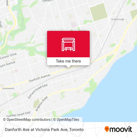 Danforth Ave at Victoria Park Ave map