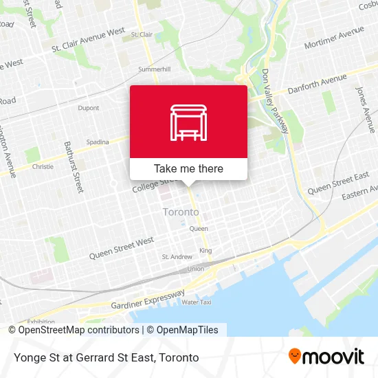 Yonge St at Gerrard St East map
