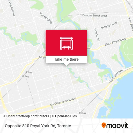 Opposite 810 Royal York Rd map
