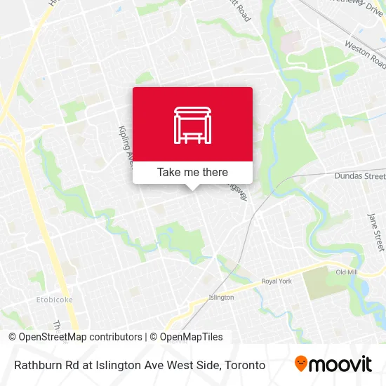 Rathburn Rd at Islington Ave West Side map
