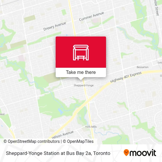 Sheppard-Yonge Station at Bus Bay 2a map