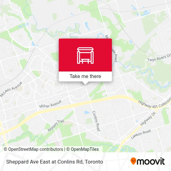 Sheppard Ave East at Conlins Rd map