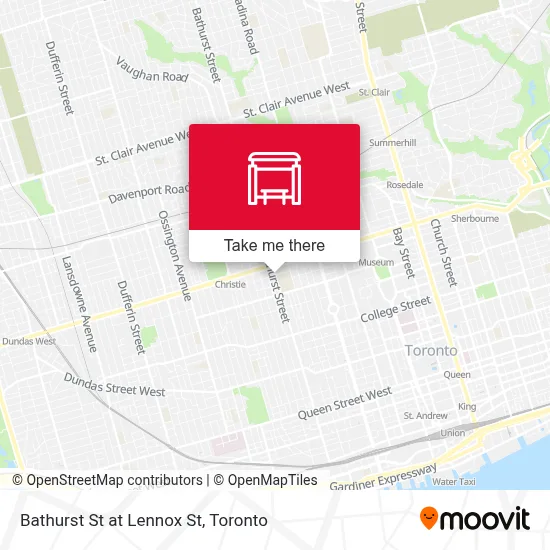 Bathurst St at Lennox St map