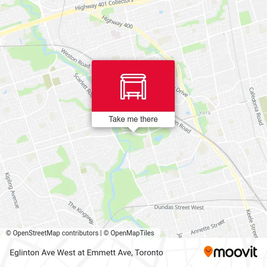 Eglinton Ave West at Emmett Ave map