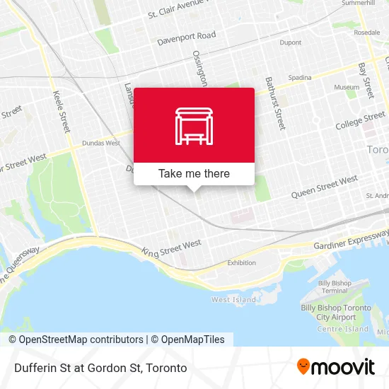 Dufferin St at Gordon St map