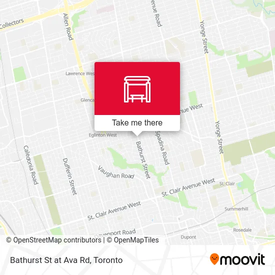 Bathurst St at Ava Rd map