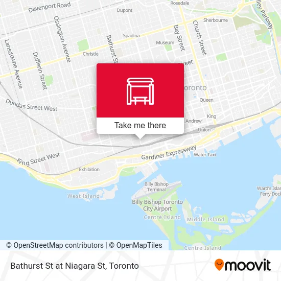 Bathurst St at Niagara St map
