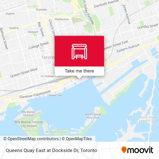 Queens Quay East at Dockside Dr map