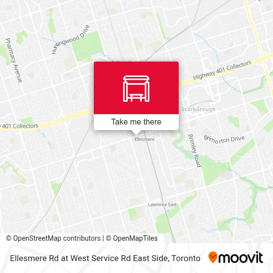 Ellesmere Rd at West Service Rd East Side map