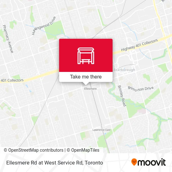 Ellesmere Rd at West Service Rd map