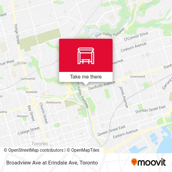 Broadview Ave at Erindale Ave map