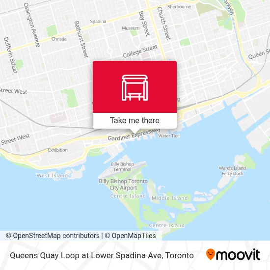 Queens Quay Loop at Lower Spadina Ave map