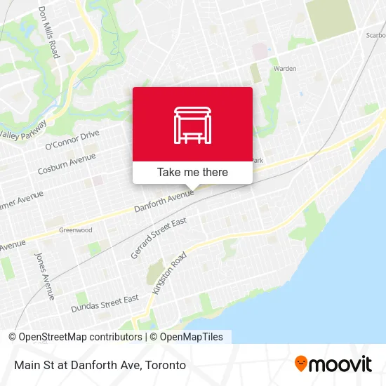 Main St at Danforth Ave map