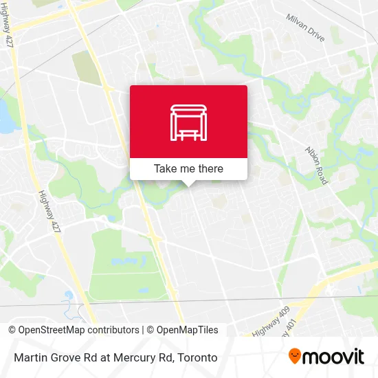 Martin Grove Rd at Mercury Rd map
