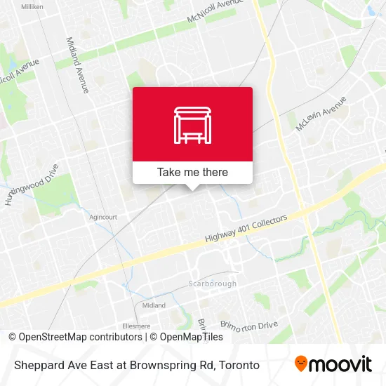Sheppard Ave East at Brownspring Rd map