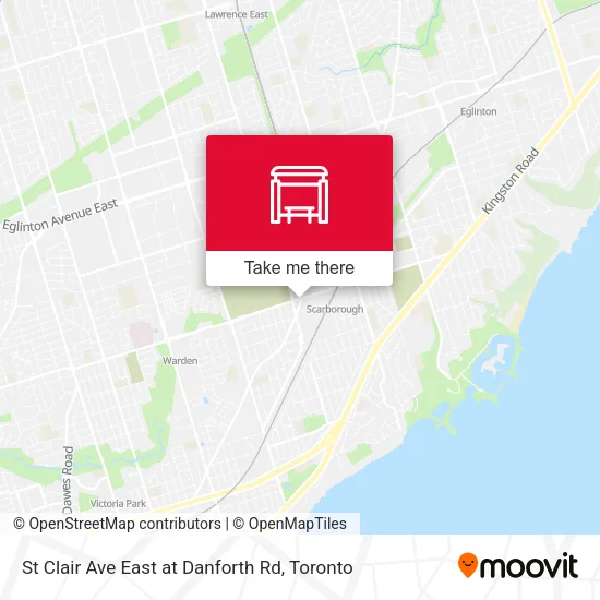 St Clair Ave East at Danforth Rd map