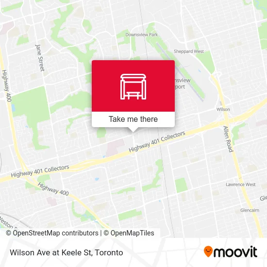 Wilson Ave at Keele St map