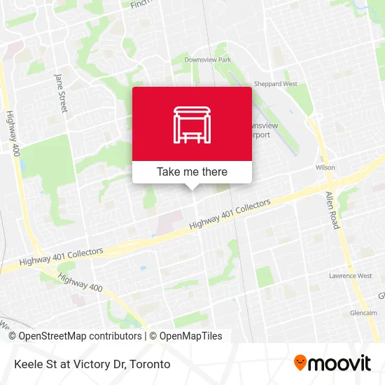 Keele St at Victory Dr map