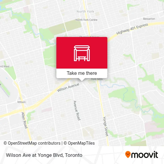 Wilson Ave at Yonge Blvd map