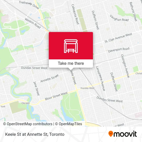 Keele St at Annette St map