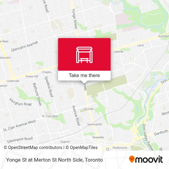 Yonge St at Merton St North Side map