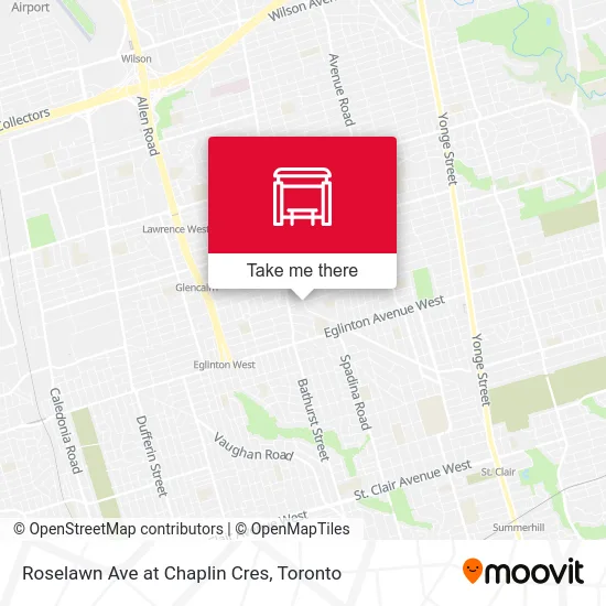 Roselawn Ave at Chaplin Cres map