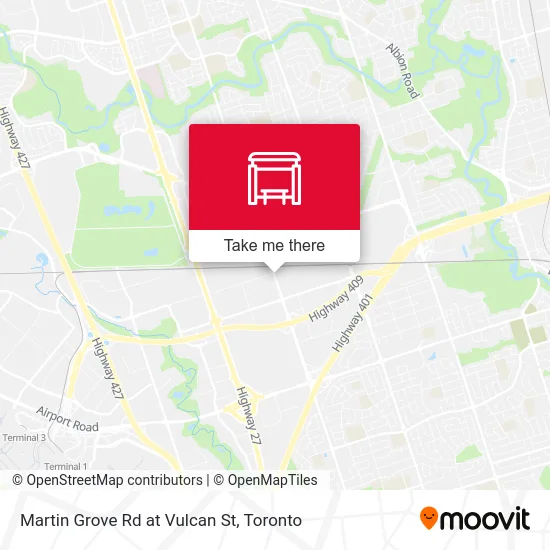 Martin Grove Rd at Vulcan St map