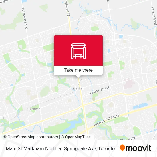 Main St Markham North at Springdale Ave map