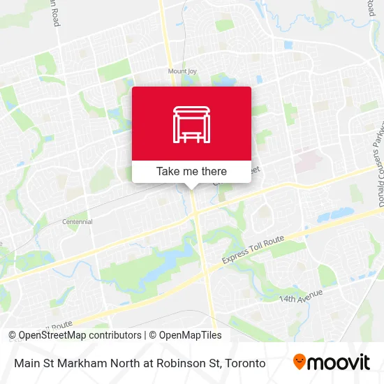 Main St Markham North at Robinson St map