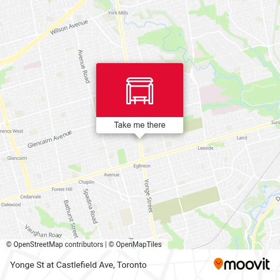 Yonge St at Castlefield Ave map