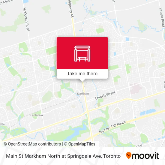 Main St Markham North at Springdale Ave map